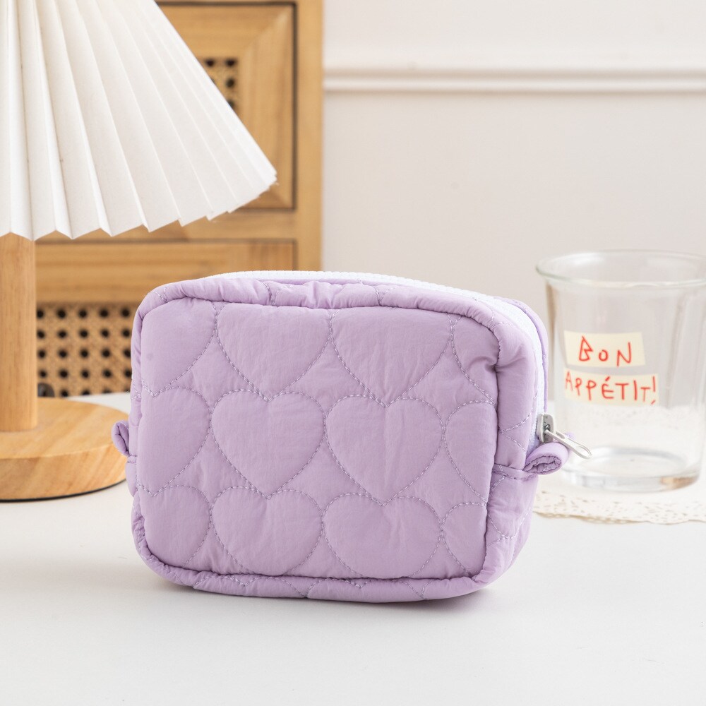 1 Piece Simple Series Sweet Heart Polyester Women's Makeup Bags 